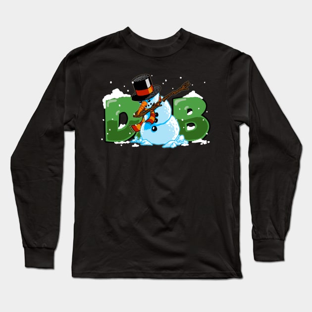 Dabbing Snowman Shirt Christmas Gift Dab Santa Claus T-Shirt Long Sleeve T-Shirt by vo_maria